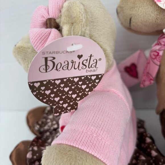 Starbucks Bearista Teddy Bear Plush 10 Inch Lot 2 Valentines Edition 2007 2011 - Picture 12 of 14